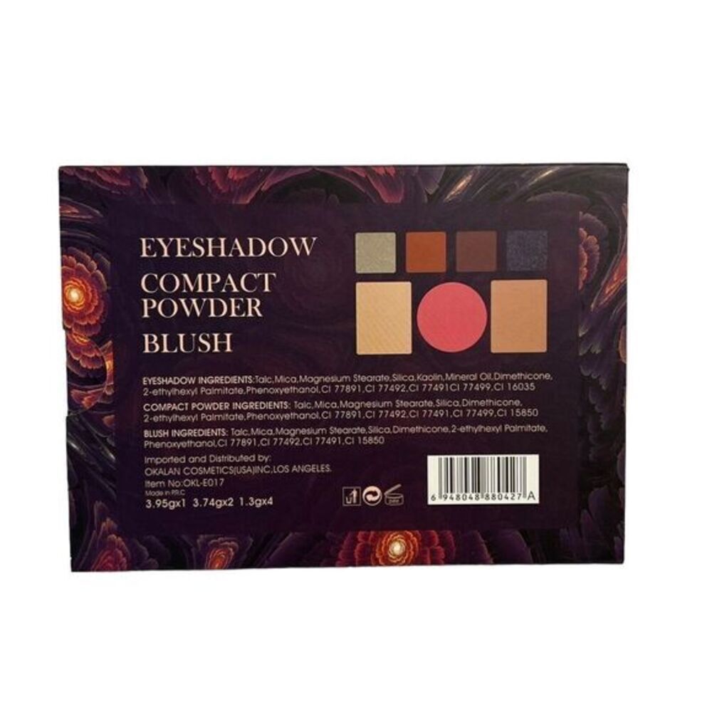 OKALAN MAKEUP SET Eyeshadow Compact Powder Blush with Mirror Unused - Picture 8 of 9